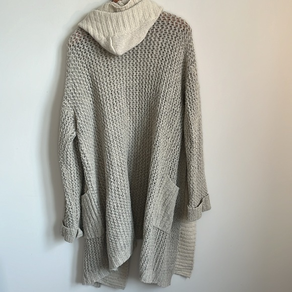 Sleeping on Snow Anthropologie Long Wool Blend Hooded Cardigan Duster Size M - Picture 2 of 9